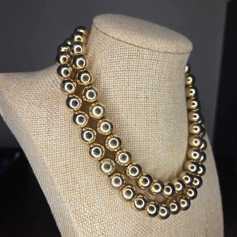 Monet Gold-Tone Two-Strand Beaded Necklace
